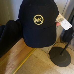 Michael Kors Navy Cap with Gold Logo